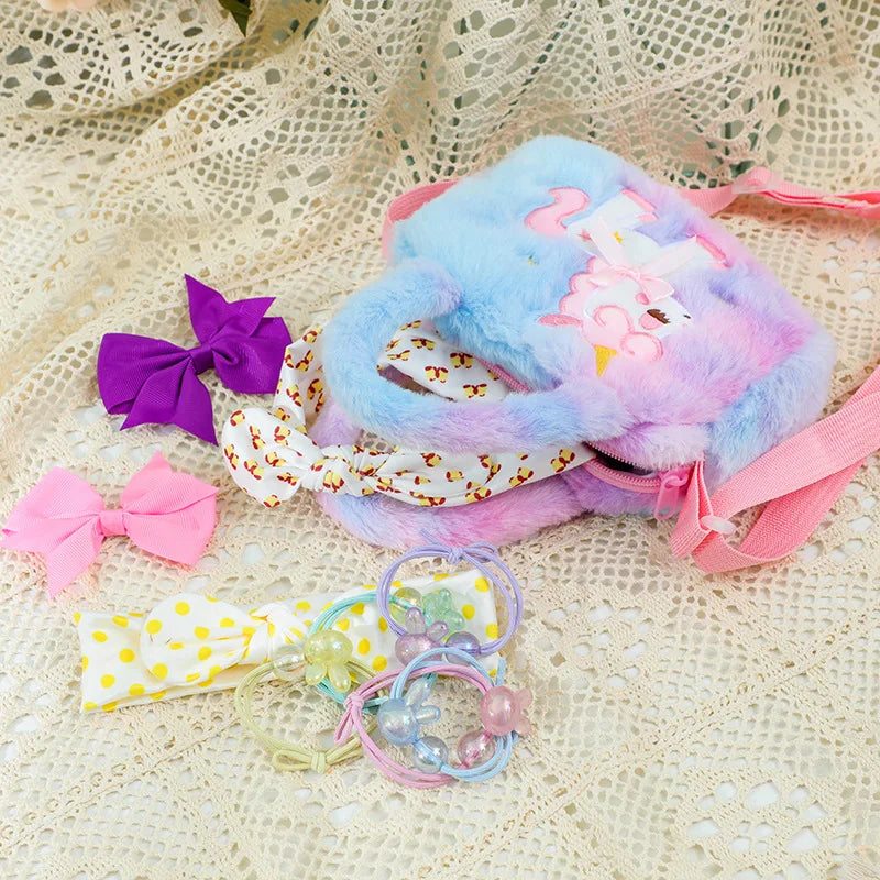 Cute Unicorn Plush Handbag For Girls