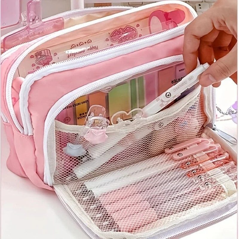 Kawaii Pencil Case 3 Layers Cute Pen Bag - School Supplies Stationery