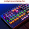 Retro Punk Mechanical Keyboard 104 Keys USB Wired Gaming Keyboard RGB Backlit