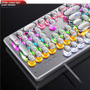 Retro Punk Mechanical Keyboard 104 Keys USB Wired Gaming Keyboard RGB Backlit