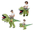 Inflatable Riding Green Dinosaur Cosplay Costume For Kids & Adults