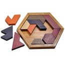 Tangram Intelligence Hexagonal Wooden Puzzles Educational Toys For Kids