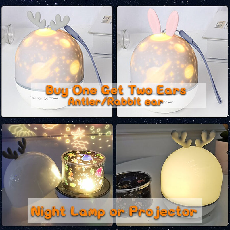 Deer Dimmable Night Light and Projector with Music Player