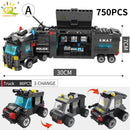 HUIQIBAO SWAT Police Station Truck Model Building Blocks City Machine Helicopter Car Figures Bricks Educational Toy For Children