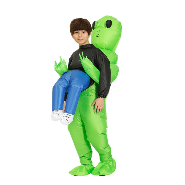 Alien Inflatable Costume Cosplay For Kids & Adults - Includes Fan