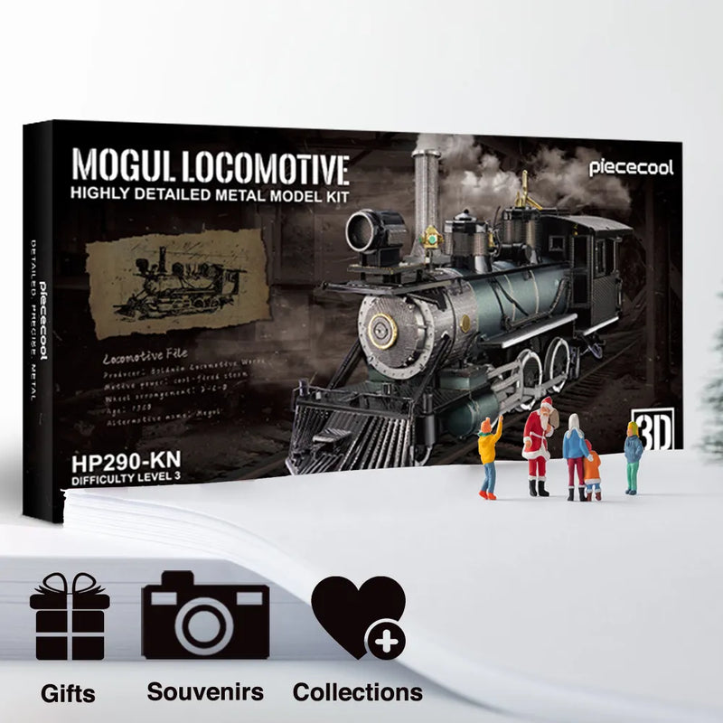 Metal Mogul Locomotive 282Pcs Assembly Train Model Building Kit DIY