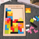 Wooden Tangram Toys Colorful Tetris Game For Children