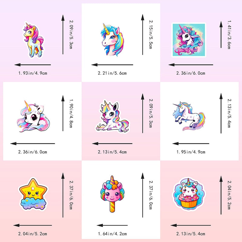 Cute Unicorn Cartoon Graffiti Sticker Pack for Kids 50pcs