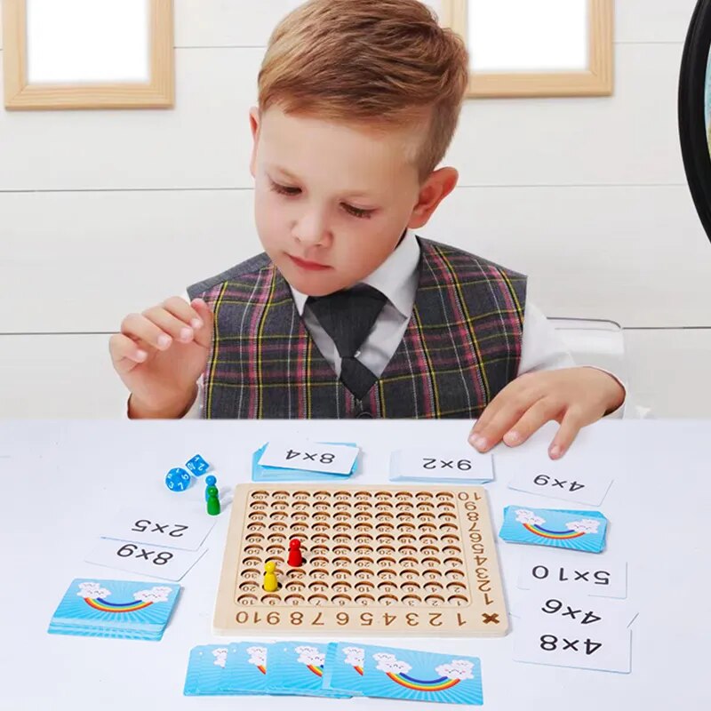 Muggins Math Wooden Multiplication Math Board Game - Educational Toys