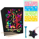 Beautiful Magical Scratch Paper Sheets Drawing Pads For Kids With Stencils