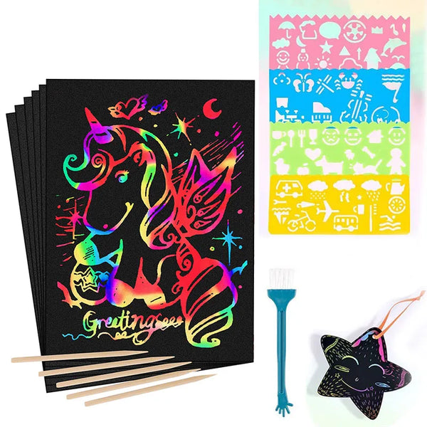 Fun Art Beautiful Magical Colorful Scratch Paper Drawing Pads For Kids