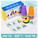 Stacked Cup Game Battle With Cards Toy - Educational Color Cognition Logic Training For Kids