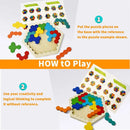 Hexagonal Wooden Puzzles Educational Toys For Children Kids IQ Test Logic Game