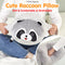 Cute Raccoon Plush Throw Pillow Soft & Comfortable