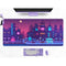 Neon Vaporwave Skyline Pixel Art Desk Mat Gaming Mouse Pad