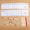 Matchstick Men Puzzle Game Wooden Toys - Geometry Math Board Game For Kids