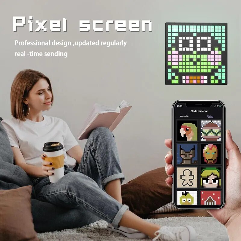 Pixel Screen Display Gaming Night Light