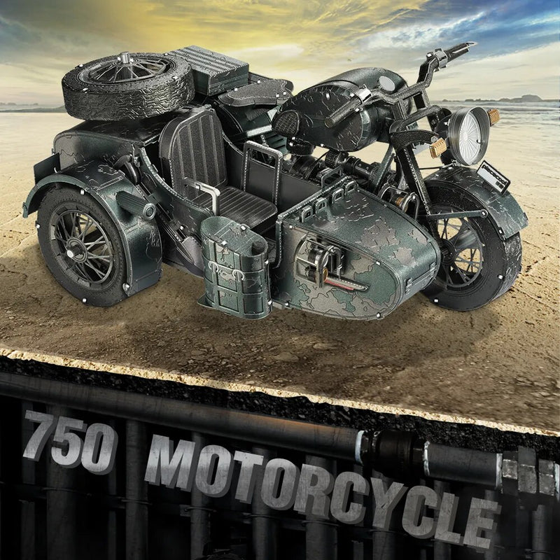 750 Motorcycle Assembly Model Kit DIY Toy - 3D Metal Puzzle