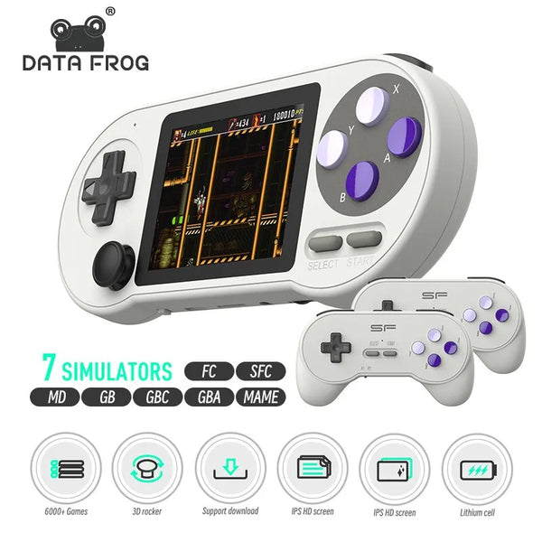 Data Frog Portable Handheld Game Console 6000 Retro Video Games