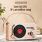 Retro Bluetooth Speaker Mini Vinyl Music Player - Supports FM Radio