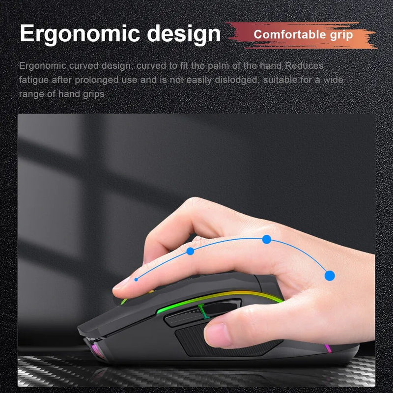 ReDragon Programmable Ergonomic Wired Gaming Mouse 8000 DPI 8 Buttons Gaming Mouse 8000 DPI